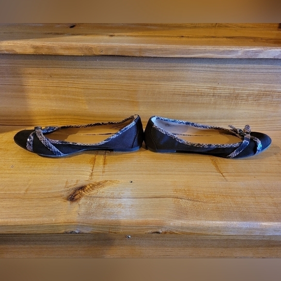 Dressbarn womens brown python detail rounded toe ballet flats 7W - Picture 6 of 8